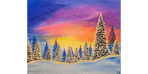 Snowy Sunset Dreamscape - Paint and Sip in Cincinnati | Classpop!\u2122