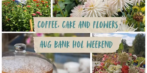 Coffee, cake and flowers