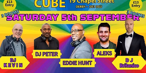 CUBE DERBY - SATURDAY 5th SEPTEMBER - 3 ROOMS ~ Salsa ~ Bachata ~ KIzomba