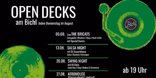 Open Decks am Bichl - Jeden Donnerstag im August