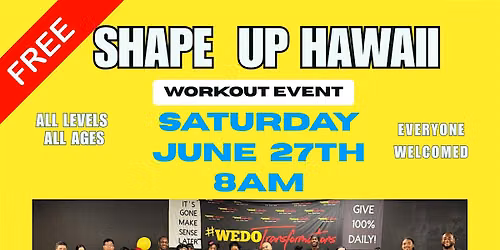 FREE Workout Class Party SHAPE UP HAWAII