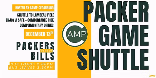 CAMP CEDARBURG SHUTTLE | PACKERS VS BILLS | 12.13