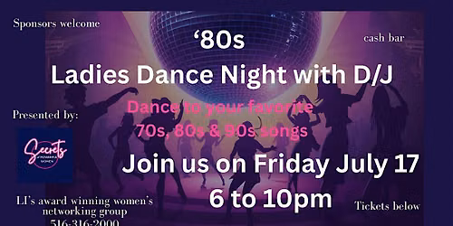 80s ladies dance night with DJ - Dance to your favorite 70s 80s & 90s music
