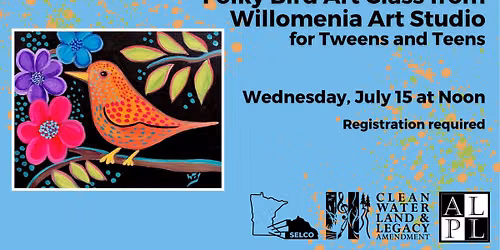 Folky Bird Art Class from Willomenia Art Studio