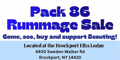Pack 86 Rummage Sale