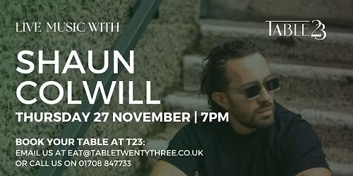 Live Music with Shaun Colwill!