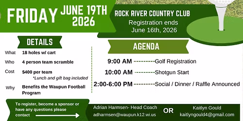 4th Annual Waupun Football Golf Outing