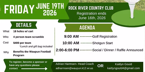 4th Annual Waupun Football Golf Outing