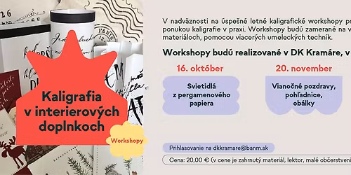 Kaligrafia v DK Kram\u00e1re - vank\u00fa\u0161
