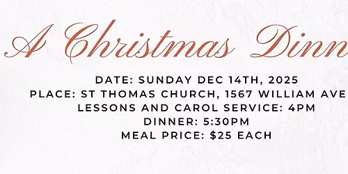 St Thomas Anglican Church's Christmas Dinner