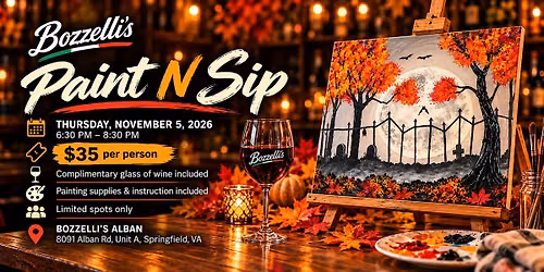 Paint N Sip at Bozzelli\u2019s Alban