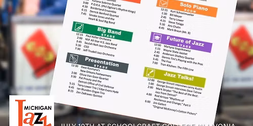 31st Annual Michigan Jazz Festival - Schoolcraft College in Livonia