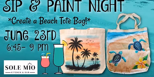Beach Tote Bags Paint Night 