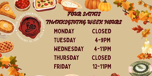 Extended Hours Thanksgiving week!