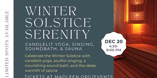 Winter Solstice Serenity: Cacao, Candlelit Yoga, Singing, Soundbath & Sauna