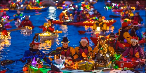 Christmas Lighted Kayak Float at Kings Ferry\n