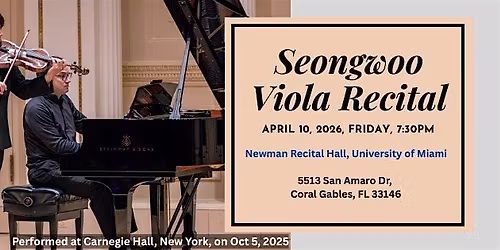 Violist. Seongwoo Jeong Viola Recital(Pianist. Vojtech Trubac)