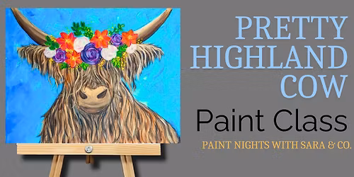 Pretty Highland Cow Paint Night