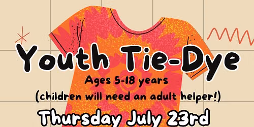 Youth Tie-Dye for ages 5-18 years at North Adams Public Library