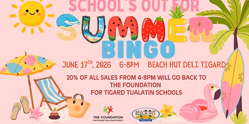 School' Out For Summer Bingo and Restaurant Night