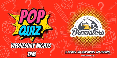 Calgary - POP QUIZ Wednesday @ Brewsters Lake Bonavista