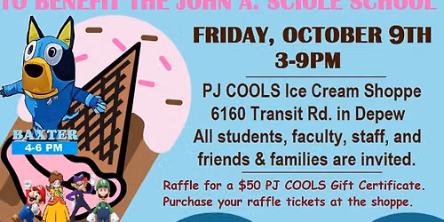 JOHN A. SCIOLE FUNDRAISER with BAXTER & SUPER MARIO CHARACTERS at PJ COOLS Ice Cream Shoppe