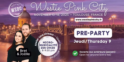 Atelier & Pr\u00e9-Party du Jeudi soir \u2014 Westie Pink City 2025