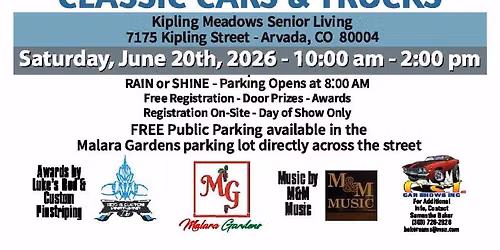 Kipling Meadows 3rd Annual Father's Day Weekend Car Show — 7175 Kipling St., Arvada, CO, United States, Colorado 80004