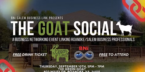 The GOAT Social: A Business Networking Event Linking Roanoke\/ Salem Business Professionals