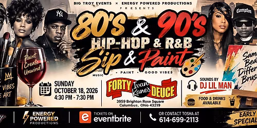 80s &. 90s Hip Hop and R&B Sip&Paint