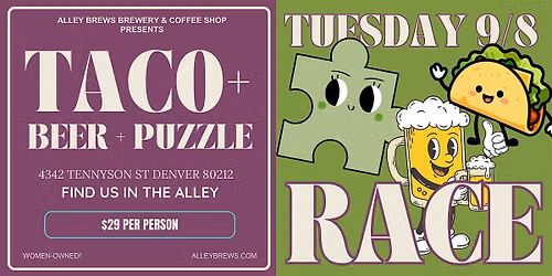 Tacos, Beer & Puzzle Race | $29\/Person