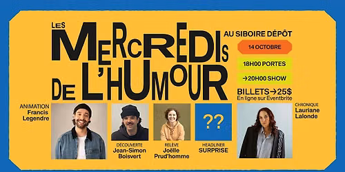 Les Mercredis de l'humour au Siboire
