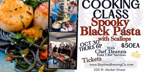 10\/30 Cooking Class: Spooky Black Pasta with Scallops