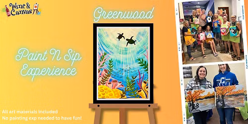 Greenwood Paint and Sip \u2013 swimming with turtles