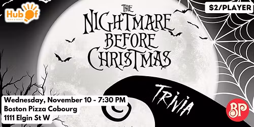 NIGHTMARE BEFORE CHRISTMAS Trivia Night - Boston Pizza Cobourg