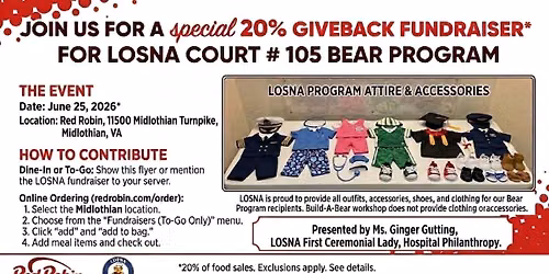 Red Robin 'Bear Program' Fundraiser - Join Us!