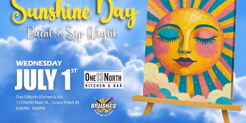 Tranquility Sun Paint & Sip Night at One 13 North in Crown Point