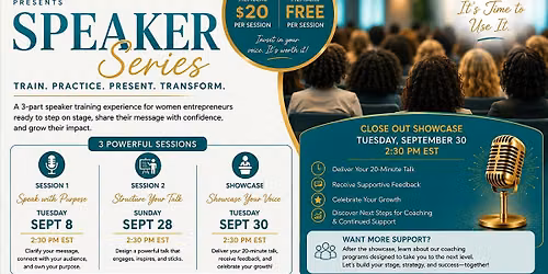 Future Rich Aunties\u00ae Speaker Series: Train. Practice. Present. Transform.