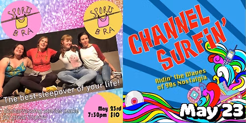 Sports Bra featuring Channel Surfin'