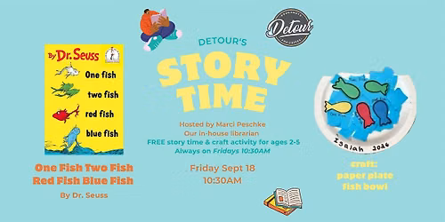 Detour Doughnuts Story Time- One Fish Two Fish Red Fish Blue Fish