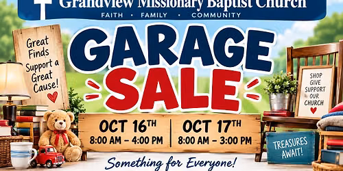 Grandview Missionary Baptist Church Garage Sale