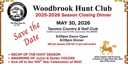 Woodbrook Hunt Club 2025-2026 Season Closing Dinner