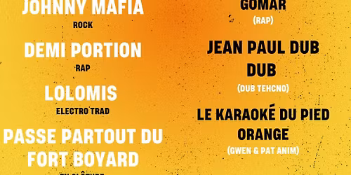 CACHEMIRE + JOHNNY MAFIA + DEMI PORTION + LOLOMIS + PASSE PARTOUT @Chez Narcisse - Fest Pied Orange