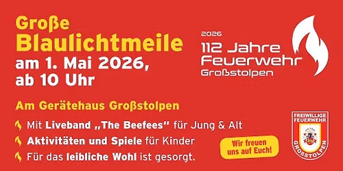Blaulichtmeile Feuerwehr Gro\u00dfstolpen 112 Jahre 