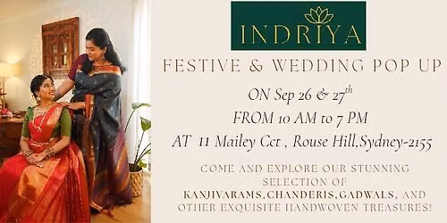 Indriya Festive & Wedding Pop Up- September Edition