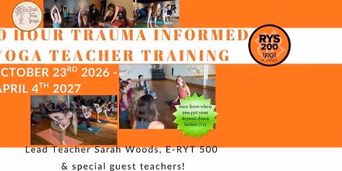 200 Hour Trauma Informed Yoga Teacher Training with Sarah Woods