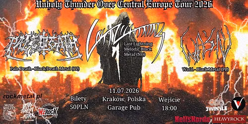 Last Lightning (NO) + Pale Death (CZ) + Wa\u015b\u0144 (PL) | Garage Pub, Krak\u00f3w 11.07.2026