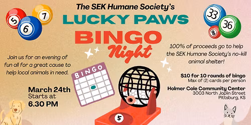 Lucky Paws Bingo Night
