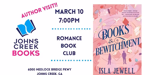 AUTHOR VISIT! Romance March Book Club