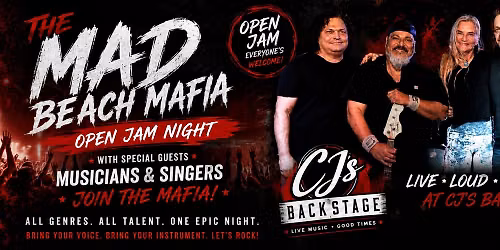 \ud83c\udfb8 OPEN JAM with Mad Beach Mafia at CJ's Backstage | Live Music & Karaoke \ud83c\udfb8